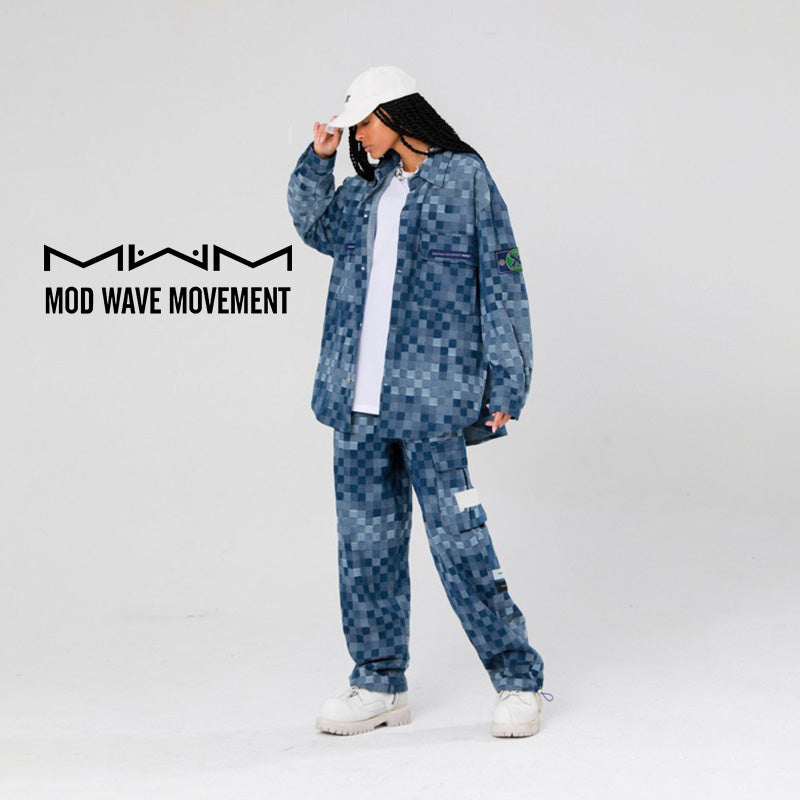 都会的で遊び心あるグラフィックが光る、チェックパターンセットアップ