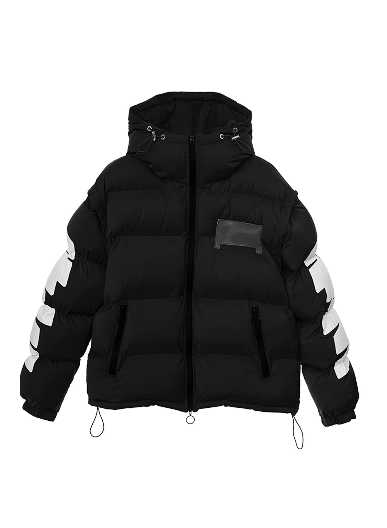 MWM】FEATHER COAT WITH HOOD BLACK