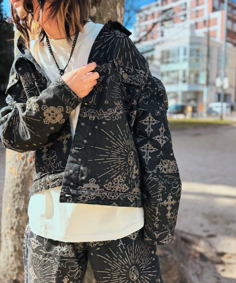 【Untitled Artworks】Jacquard Denim Jacket Black