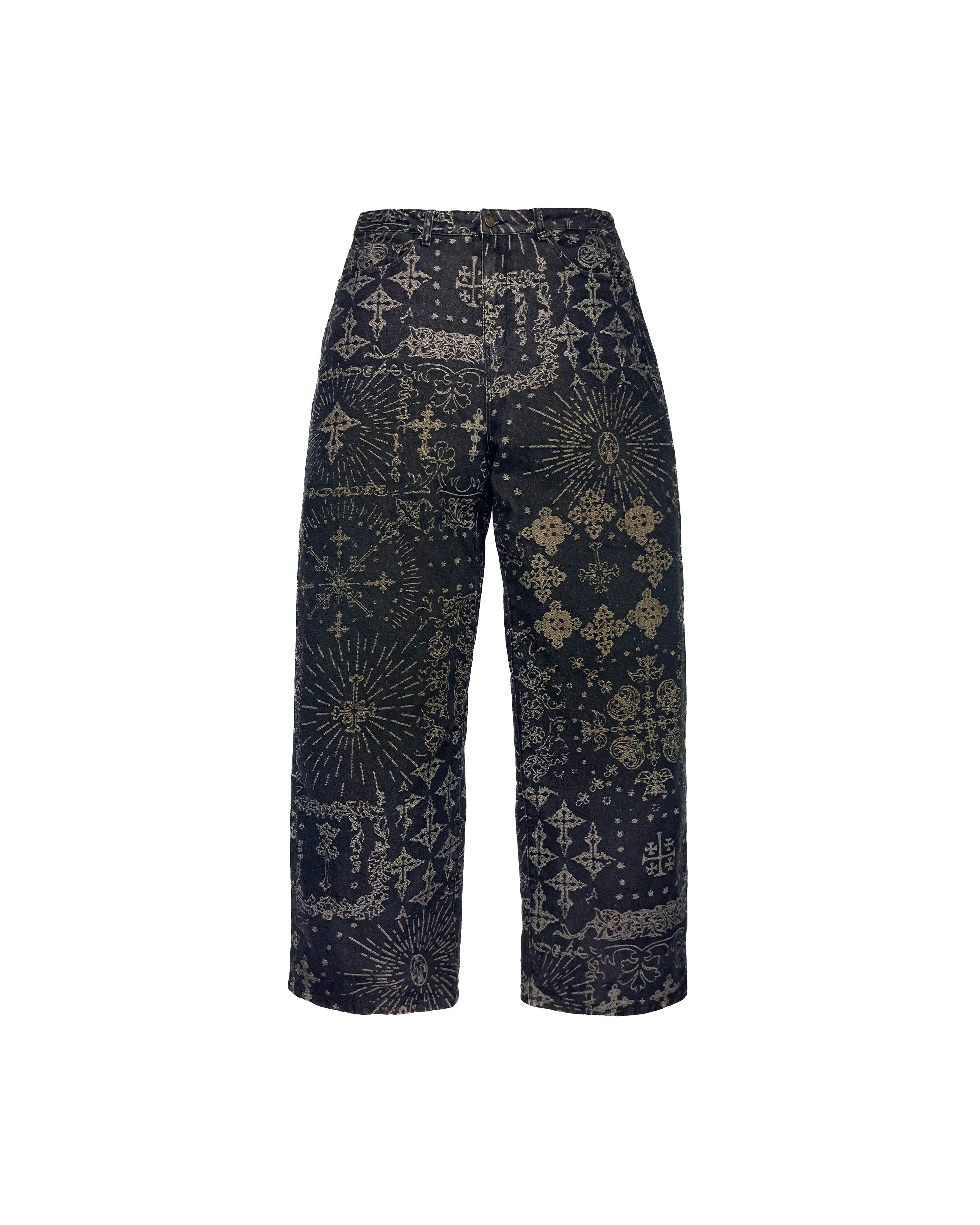 【Untitled Artworks】Jacquard Denim Pants Black