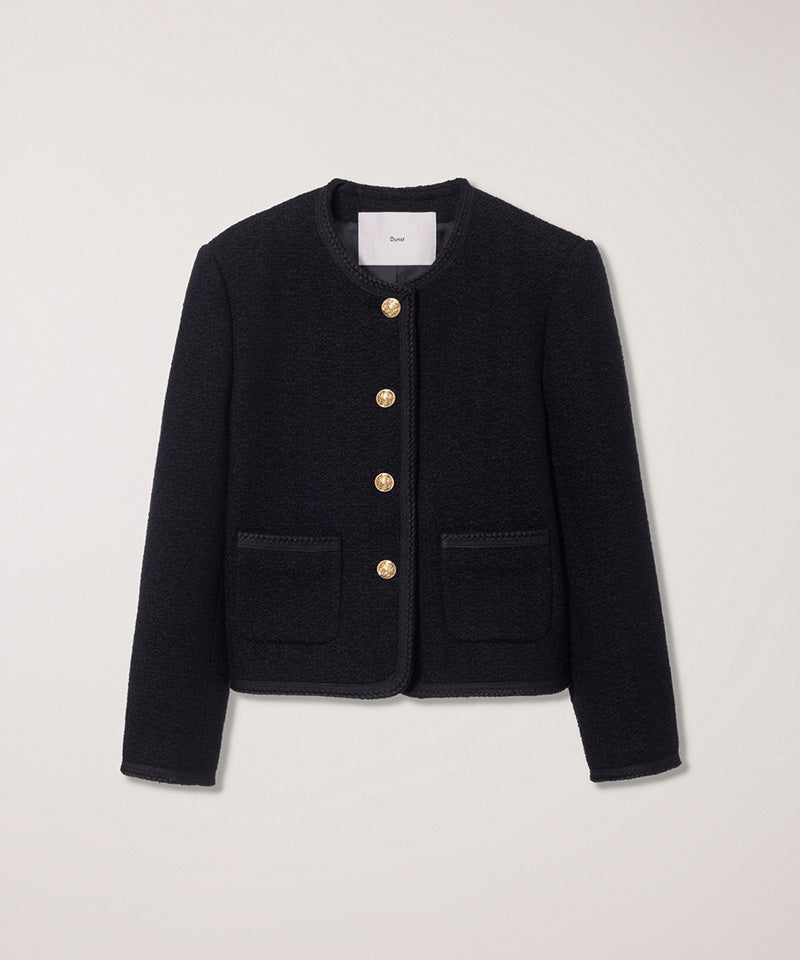 【DUNST】BOUCLE TWEED JACKET / BLACK