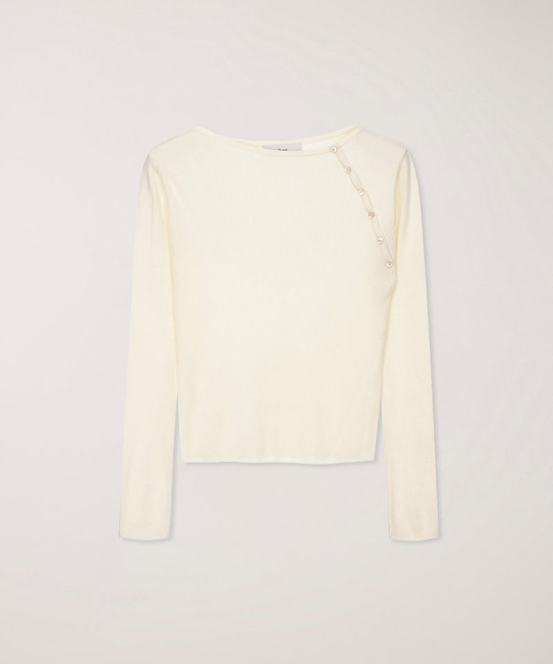 【DUNST】SLIT KNIT TOP / CREAM