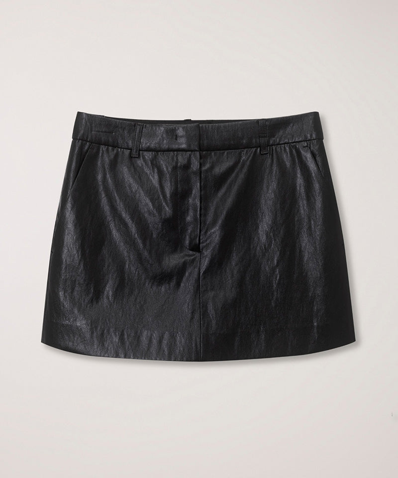 【DUNST】MICRO MINI SKIRT / LEATHER BLACK