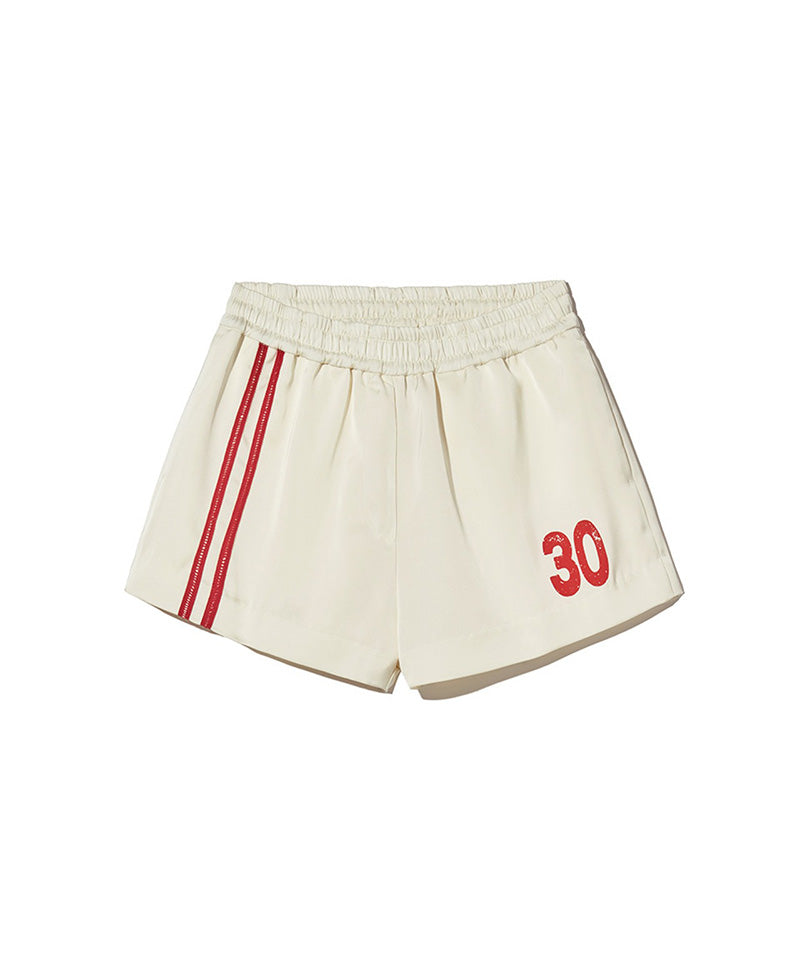 【KIJUN】Line Satin Shorts / Ivory