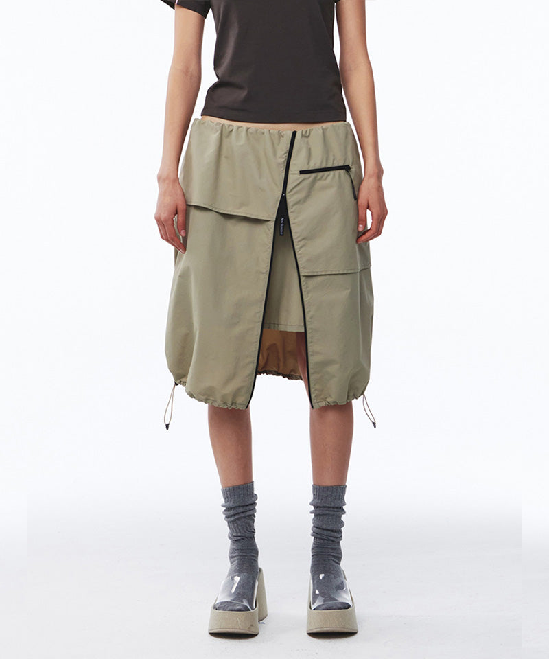 【KIJUN】Parka Layered Skirt / Beige