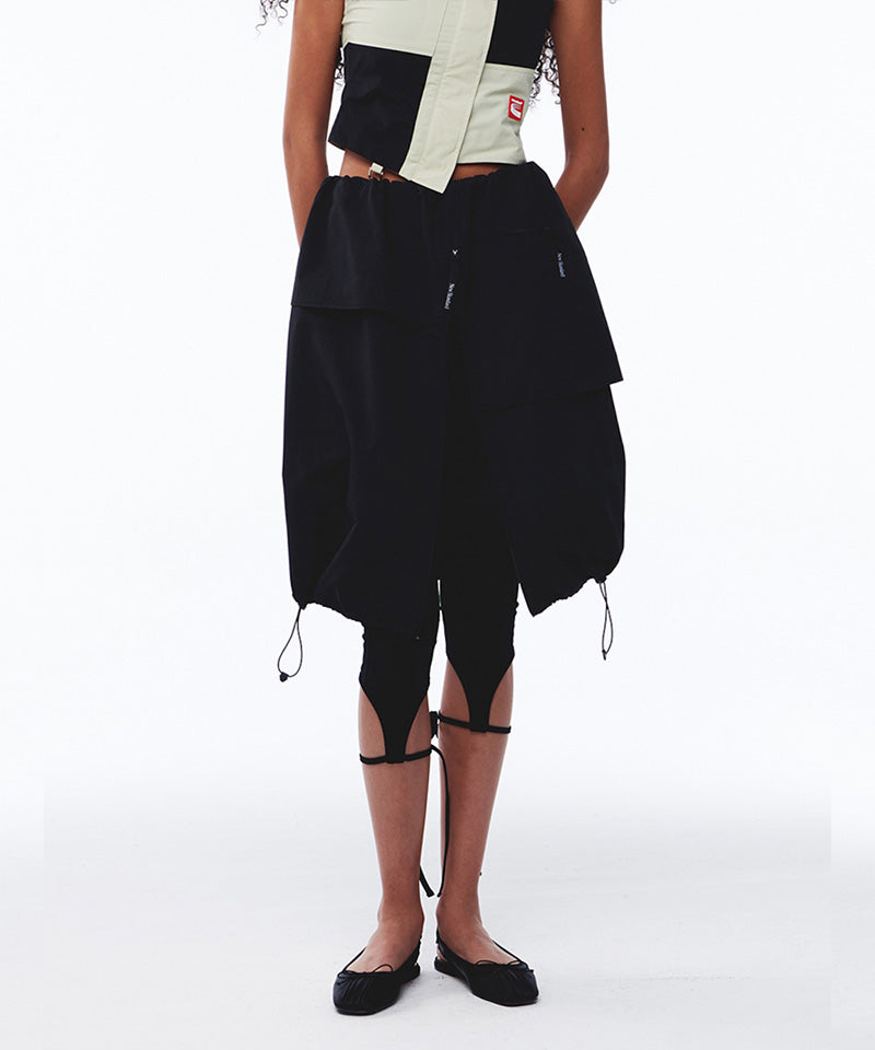 【KIJUN】Parka Layered Skirt / Black