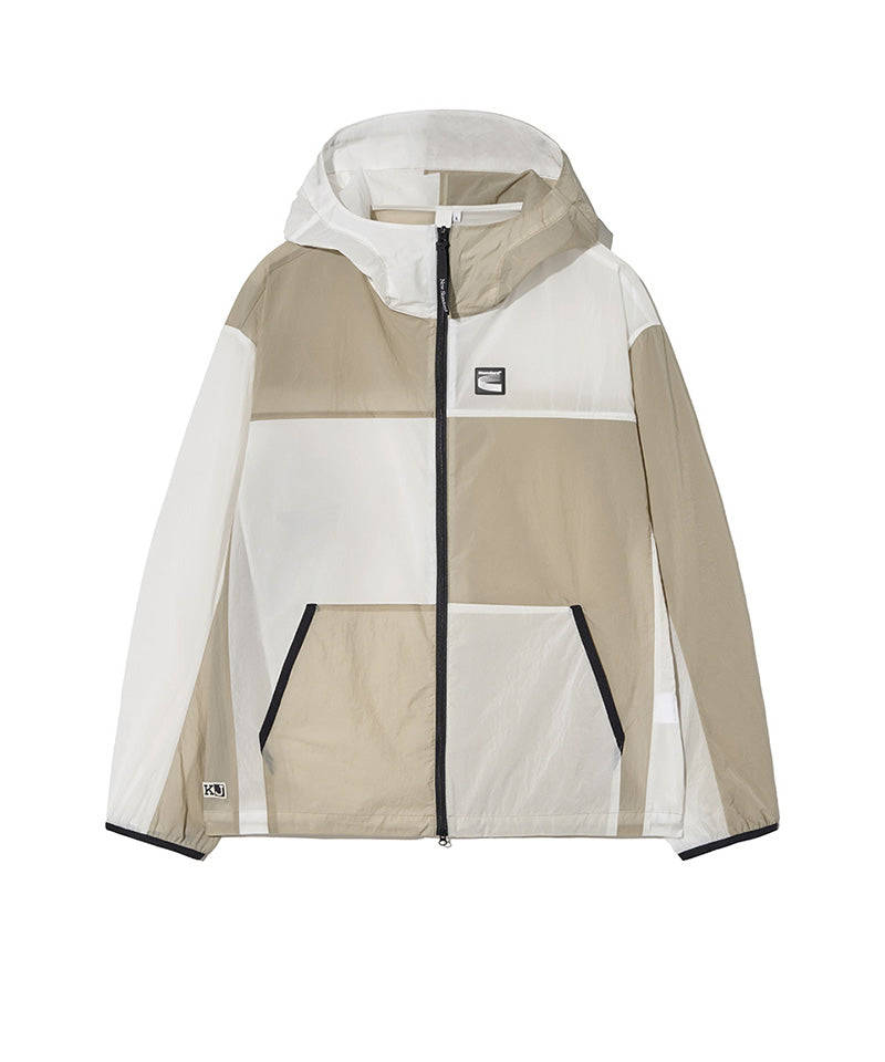 【KIJUN】Paneled Windbreaker / Off-White×Beige