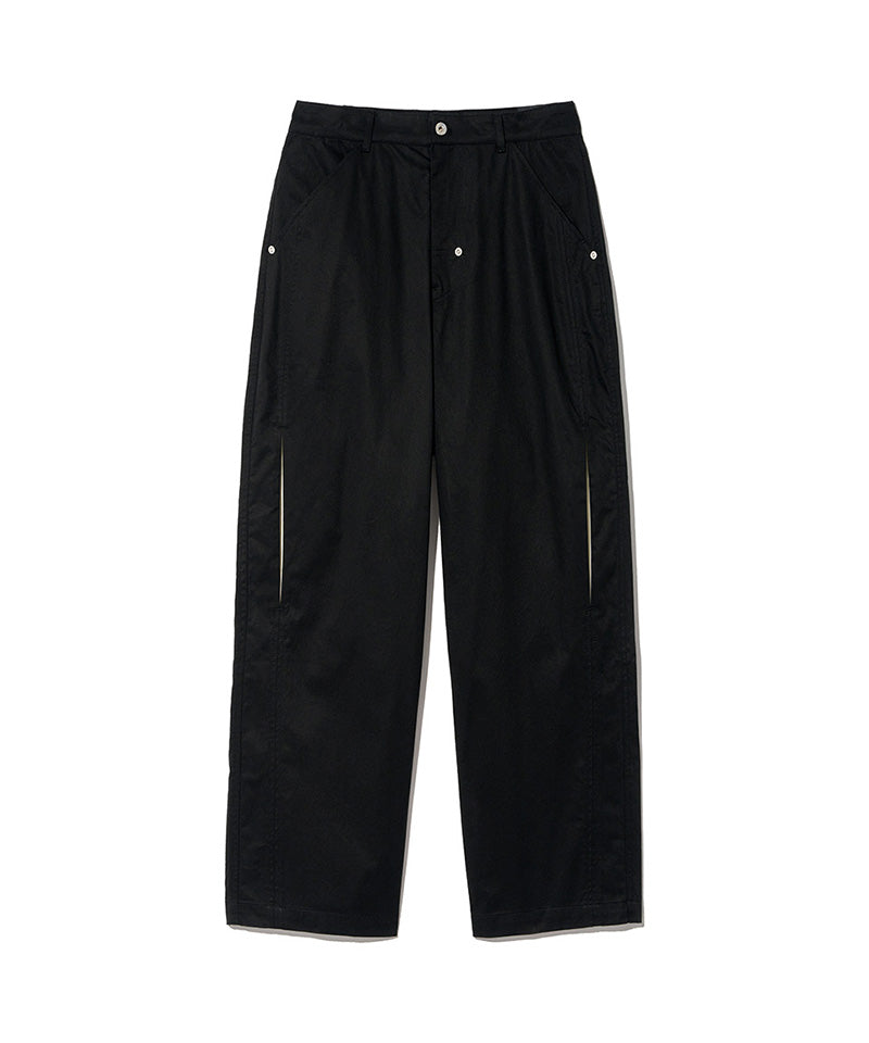【KIJUN】Color Slit Chino Pants / Bkack×Cream