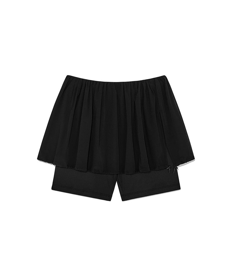 【KIJUN】Puff Layered Shorts / Black