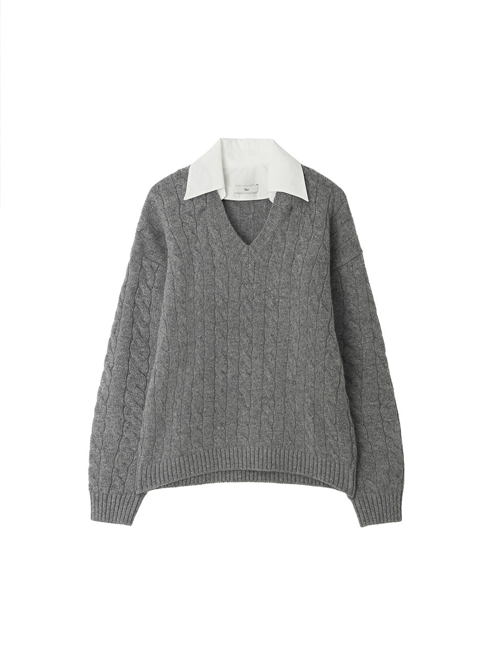 Shirt Collar V-Neck Knit