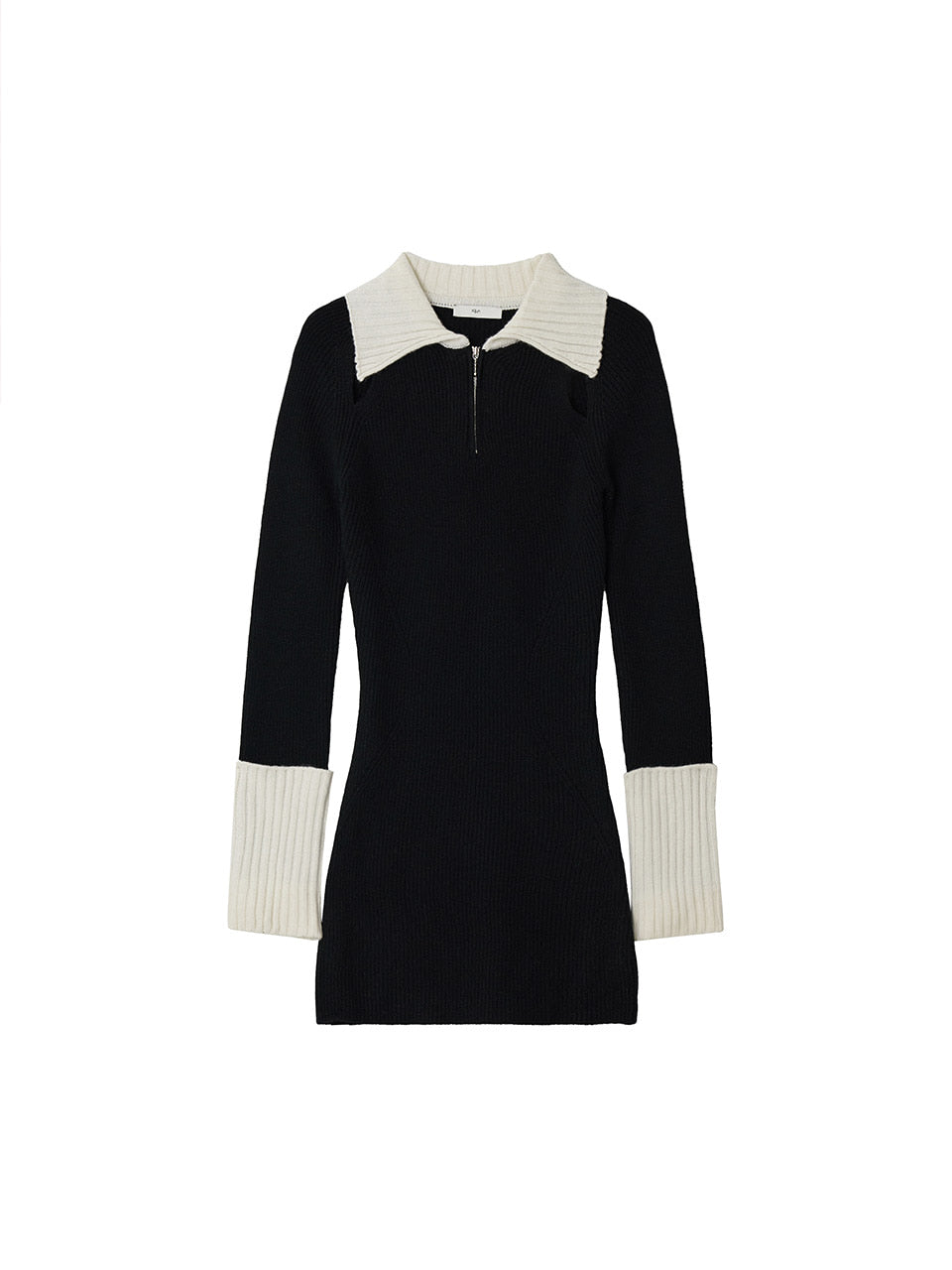 Half Zip-Up Knit Dress
