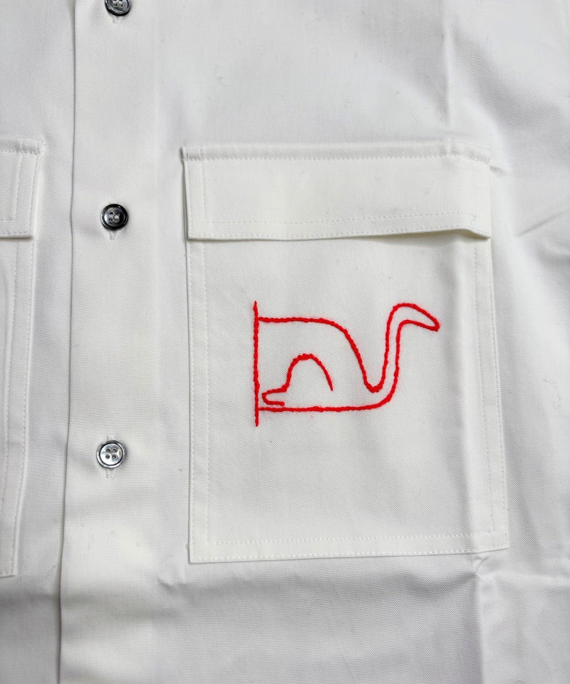 【LONGO】Man's Jacquard C-neck Hoodie Man's Short Sleev ed Shirt w/ buttons