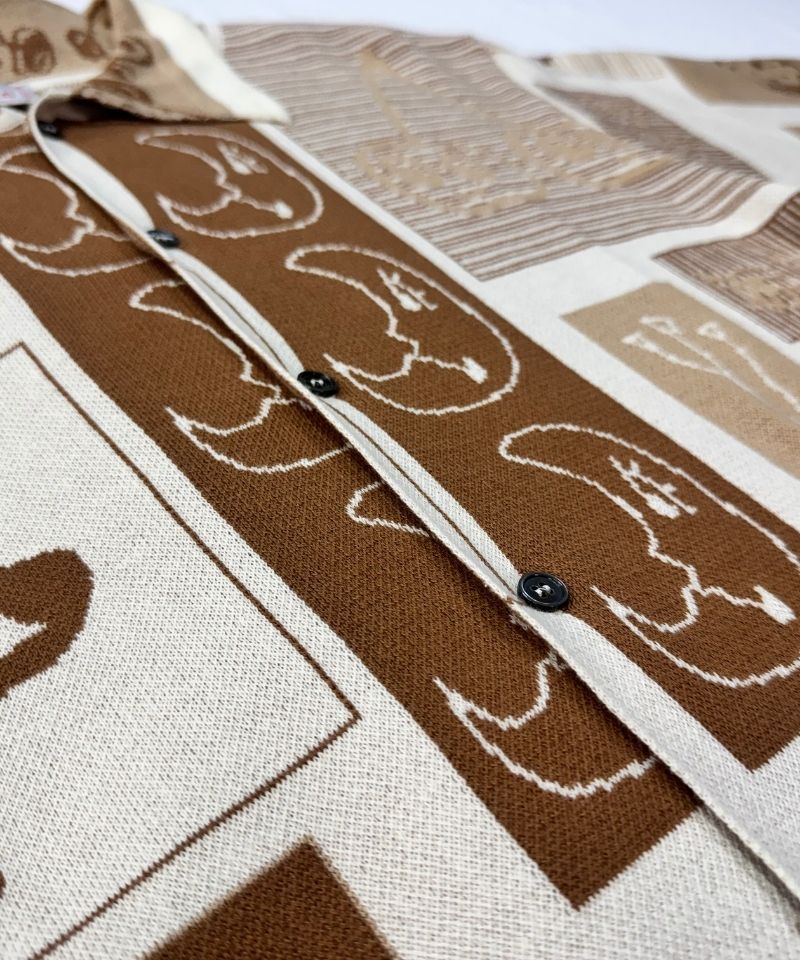 【LONGO】Man's Jacquard Knitted Shirt