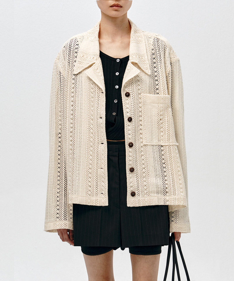 【LOW CLASSIC】LACE JACKET / Ivory
