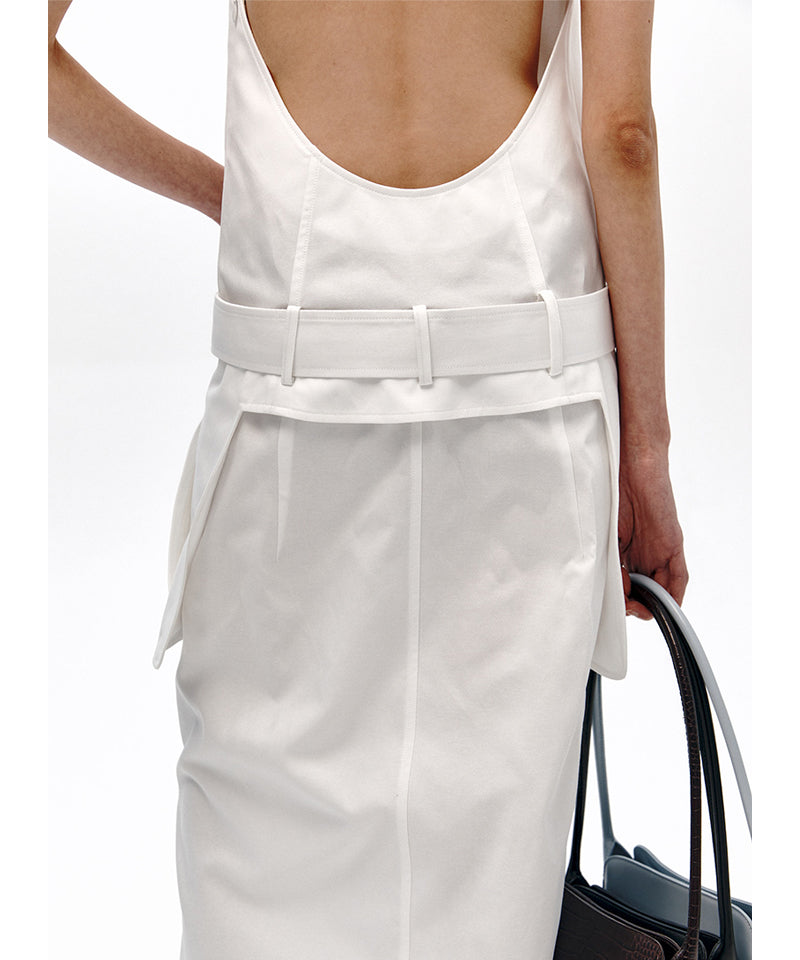 【LOW CLASSIC】HALTER MAXI DRESS / White