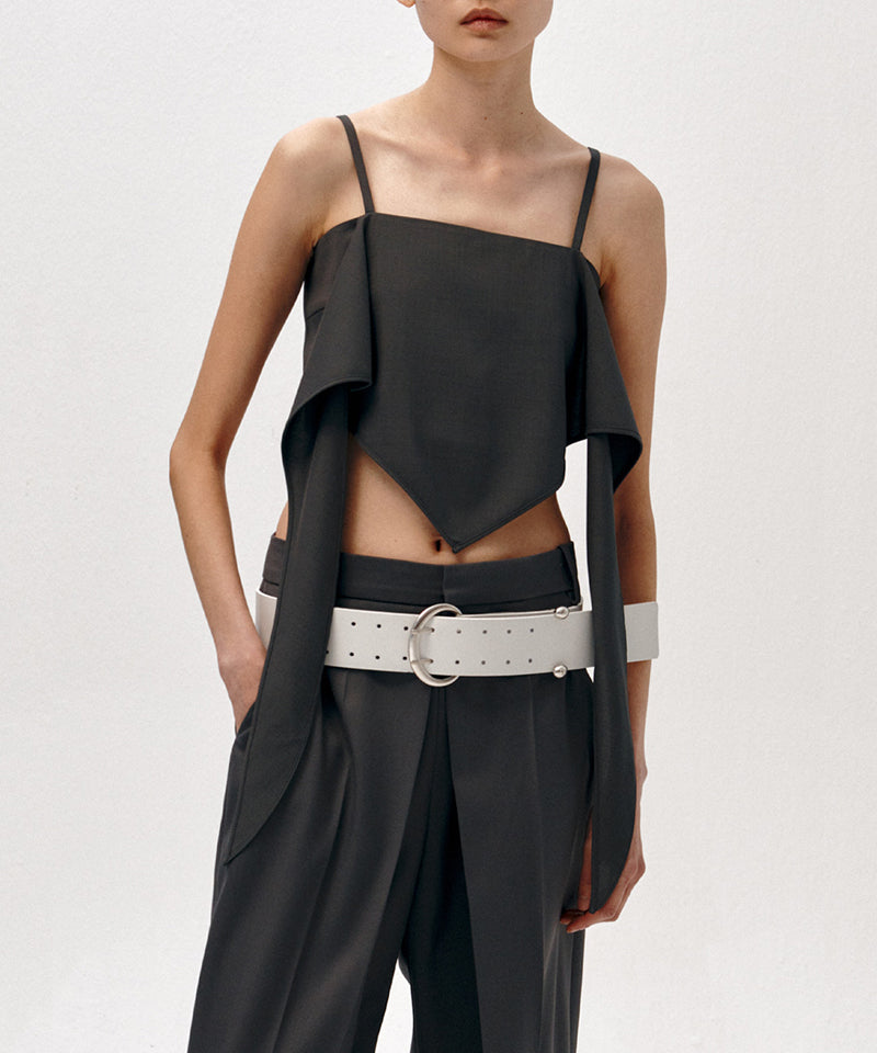 【LOW CLASSIC】CLASSIC SCARF TOP / Grey
