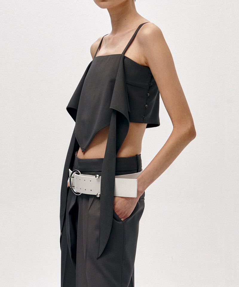 【LOW CLASSIC】CLASSIC SCARF TOP / Grey