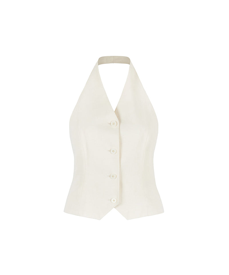 【LVIR】HALTER-NECK VEST JACKET / IVORY