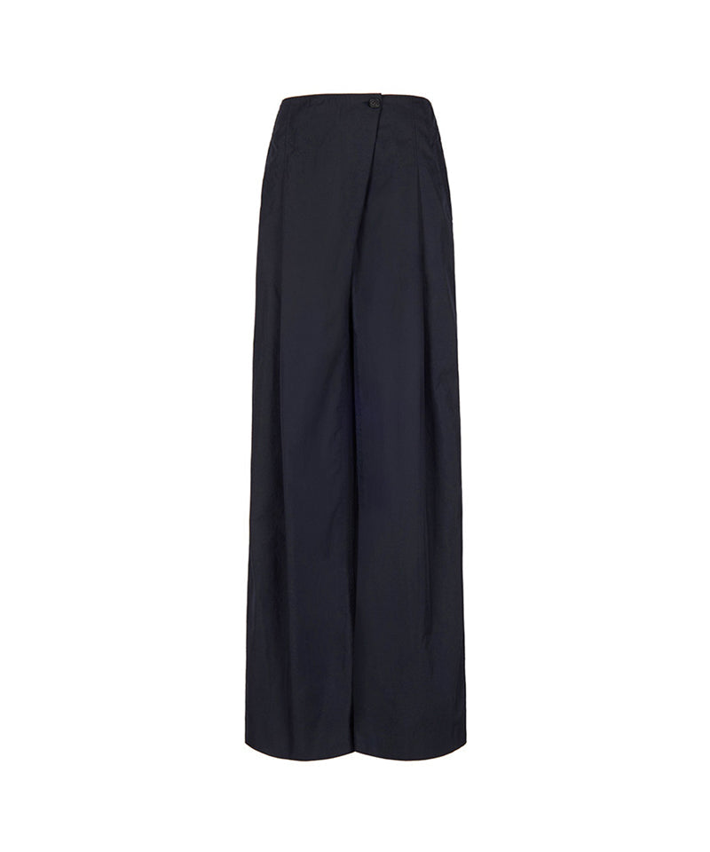 【LVIR】COTTON WIDE WRAPPED PANTS / DARK NAVY