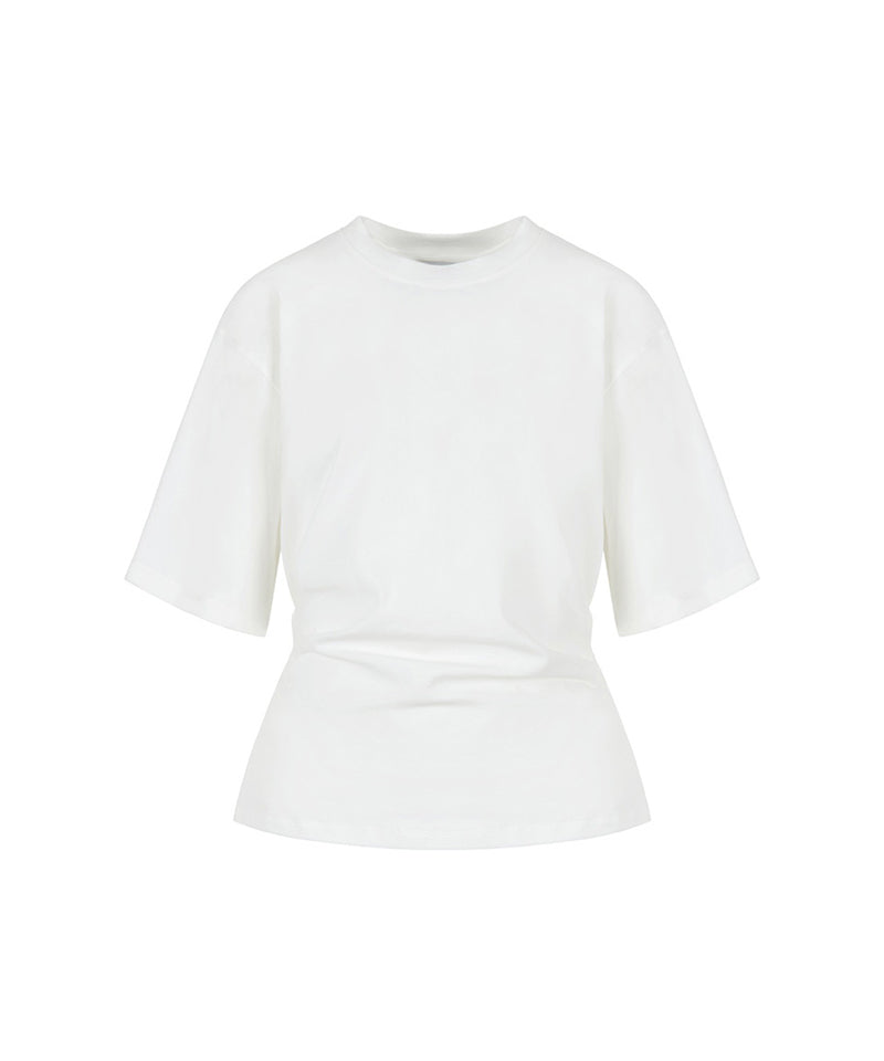 【LVIR】SIDE TUCKED JERSEY TOP / IVORY