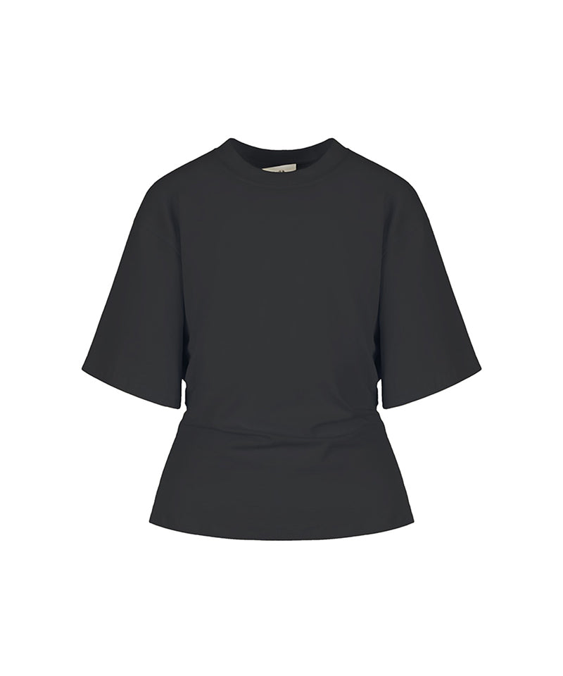 【LVIR】SIDE TUCKED JERSEY TOP / ASH BLACK