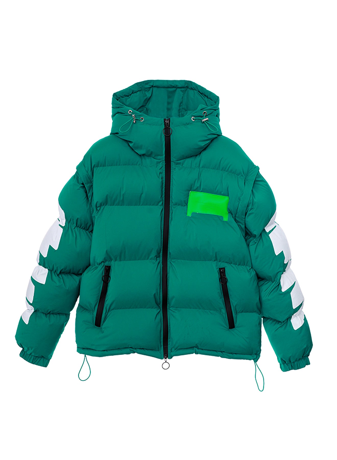 【MWM】FEATHER COAT WITH HOOD GREEN