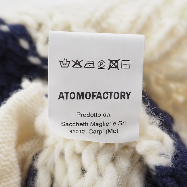 ATOMOFACTORY アトモファクトリー 襟付き ハイネック  フルジップ ニット セーター AI23AFU63