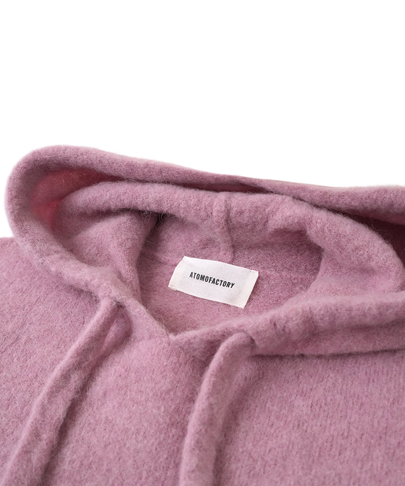 【ATOMOFACTORY】Simple Knit Hoodie / Pink