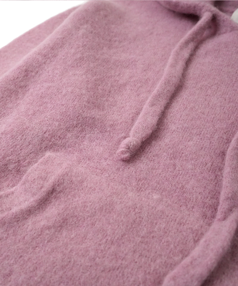 【ATOMOFACTORY】Simple Knit Hoodie / Pink