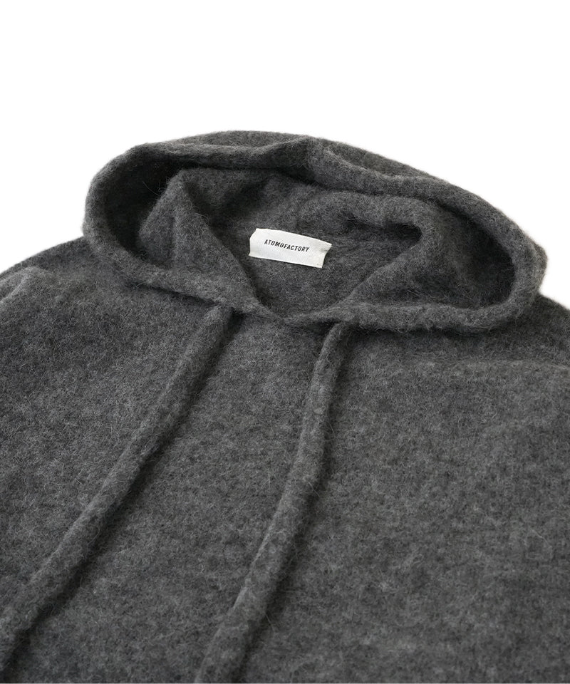 【ATOMOFACTORY】Simple Knit Hoodie / Grey