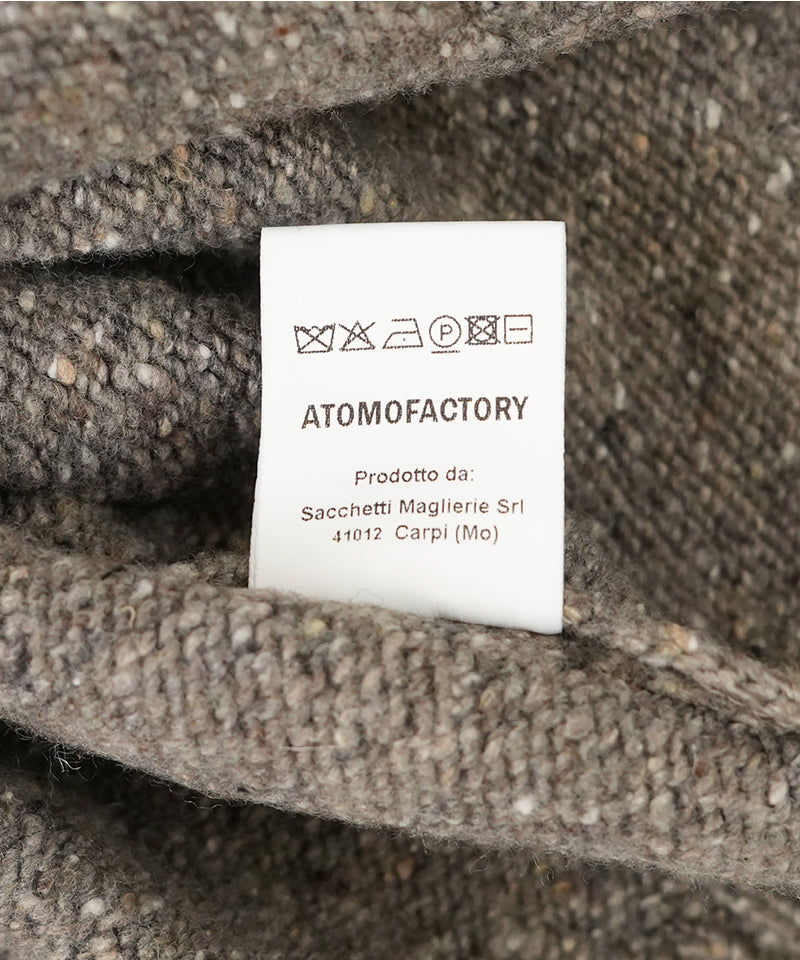 【ATOMOFACTORY】Gradient Cable Knit Sweater / Black×Taupe