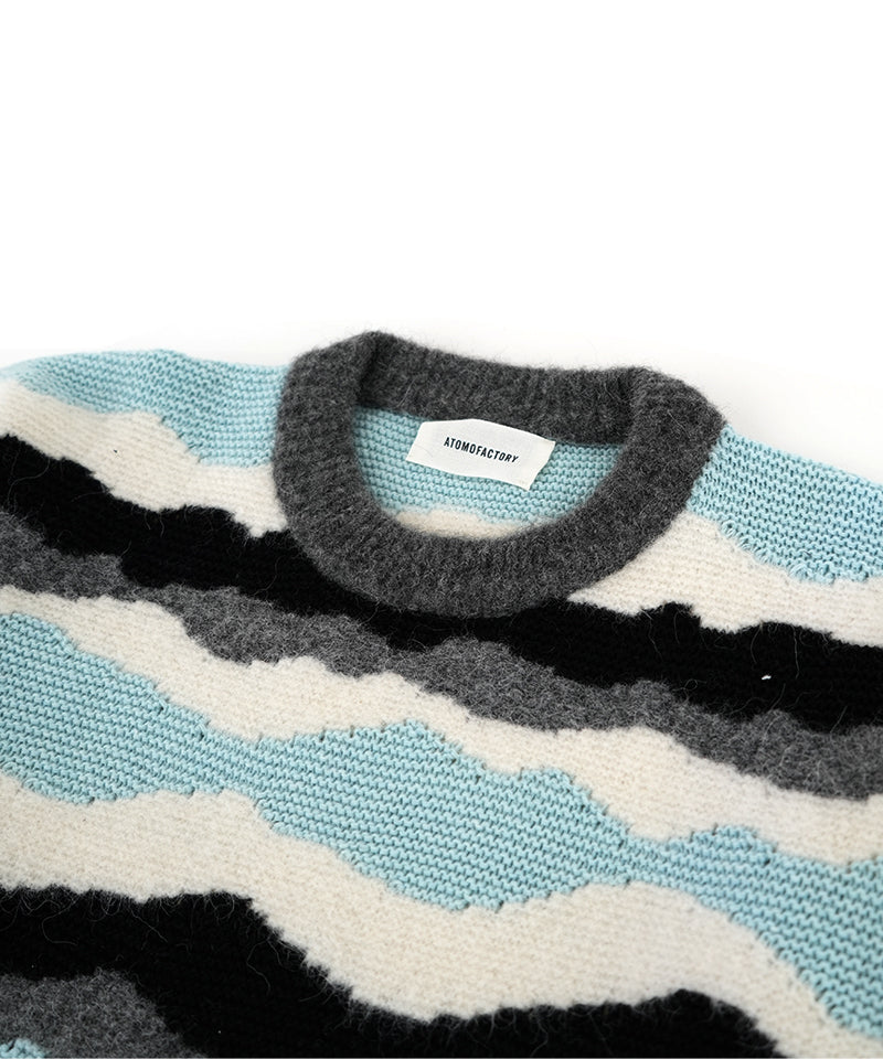 【ATOMOFACTORY】Wave Pattern Knit Sweater