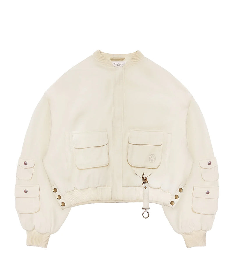 【UNTITLED ARTWORKS】Washed Cargo Bomber Jacket CREAM