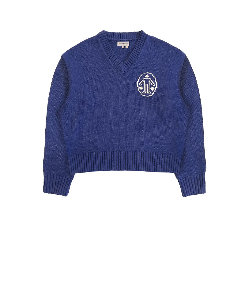 【UNTITLED ARTWORKS】Signature Knit V-Neck BLUE