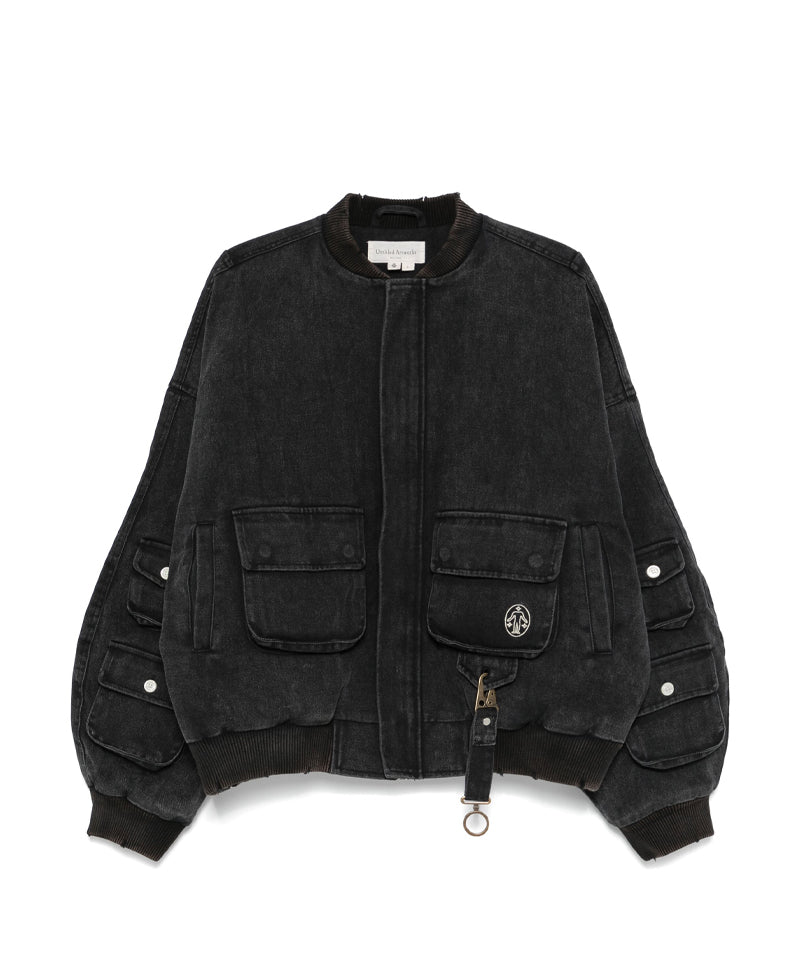 【UNTITLED ARTWORKS】Washed Cargo Bomber Jacket BLACK