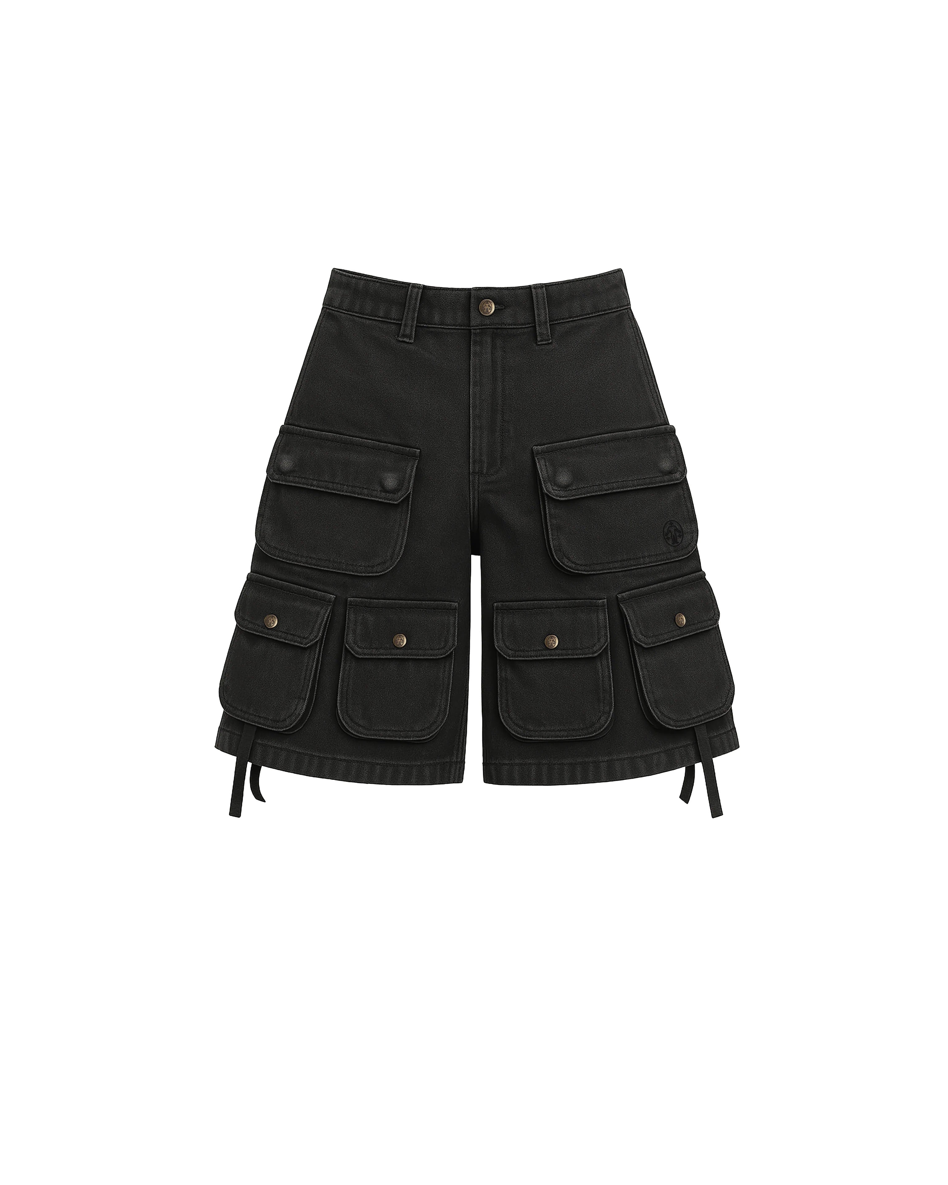 【Untitled Artworks】Cargo Shorts Washed Black
