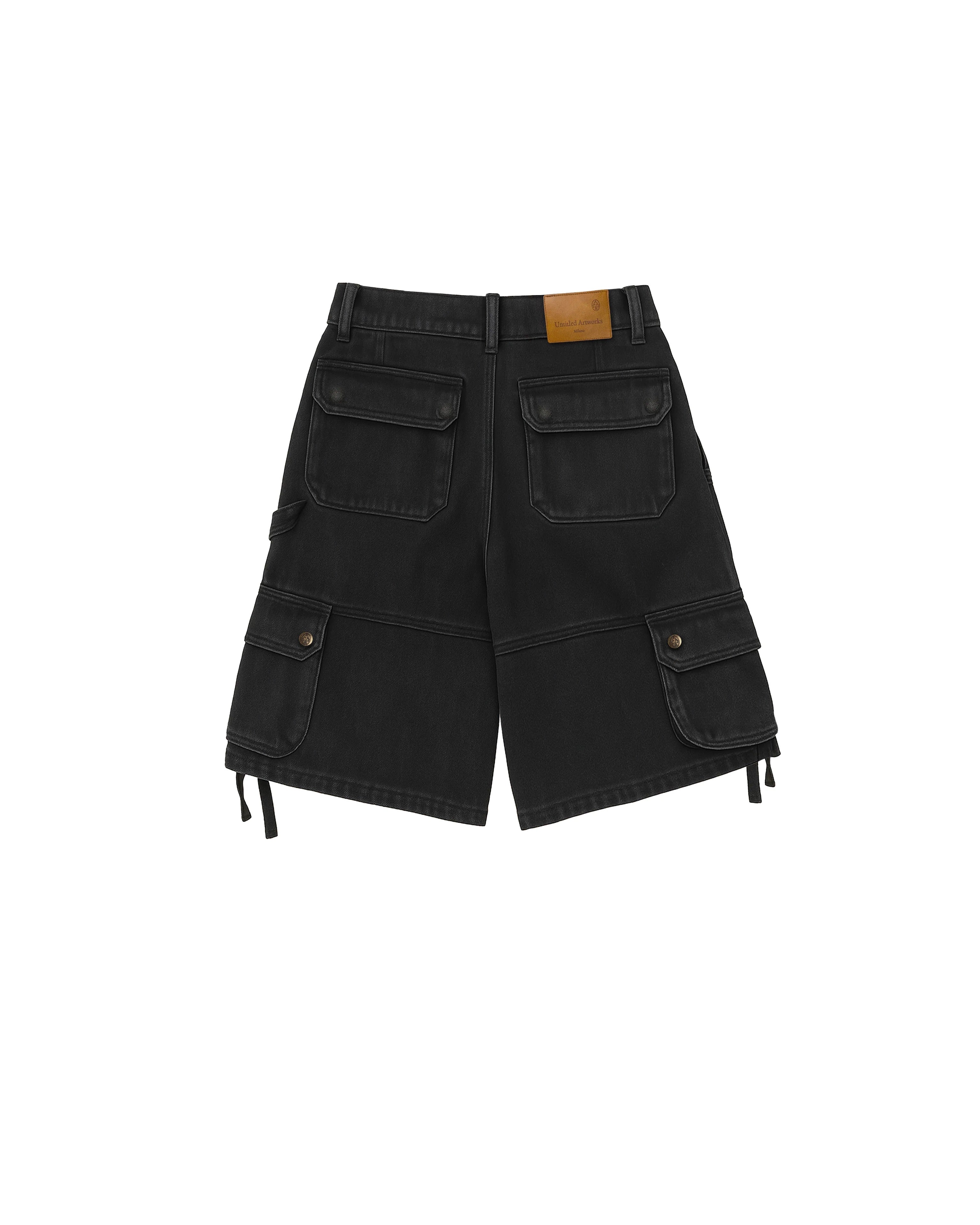 【Untitled Artworks】Cargo Shorts Washed Black