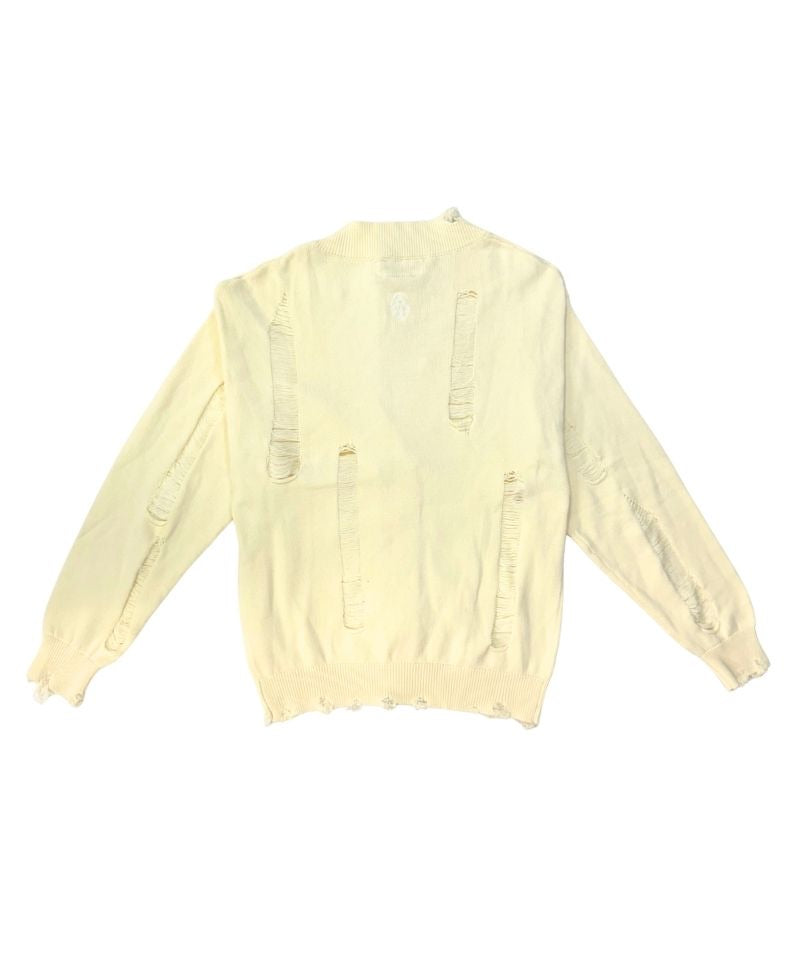 【Untitled Artworks】Cardigan Distressed Cream