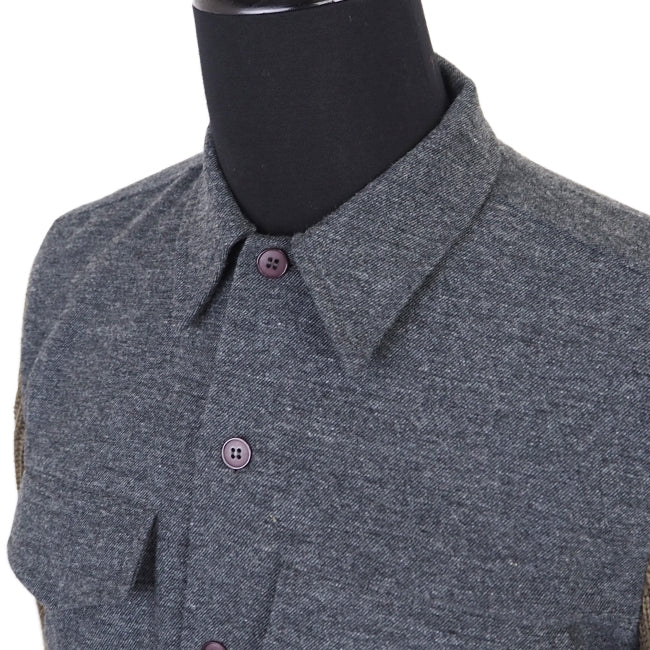 GAMS NOTE Long Sleeve Casual Shirt Unisex Knit Collar iygn006
