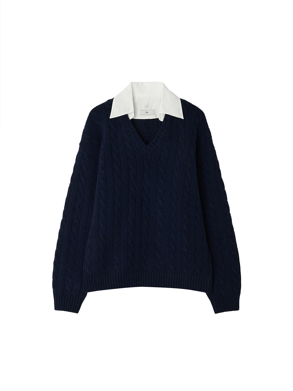 Shirt Collar V-Neck Knit