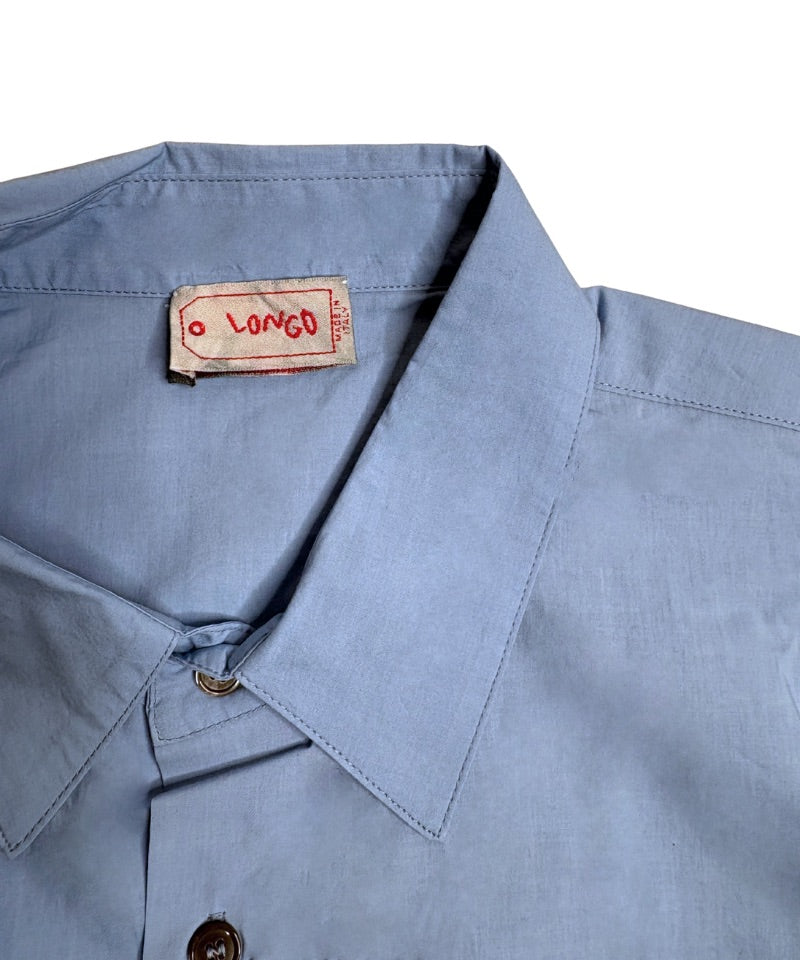 【LONGO】Man's Jacquard C-neck Hoodie Man's Short Sleev ed Shirt w/ buttons