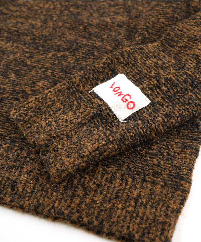 【LONGO】Two - Tone Turtleneck Knit / Brown×Orange