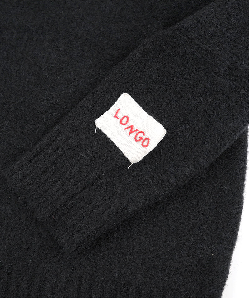 【LONGO】Two - Tone Crew neck Knit / Black×Blue