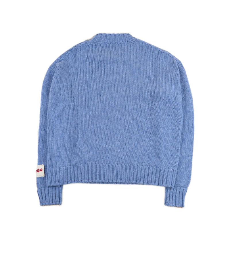 【LONGO】Crew neck Sweater with Pocket (Women’s) / Blue