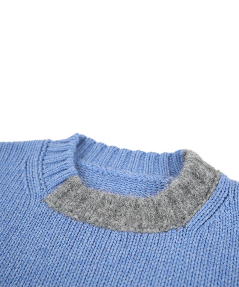 【LONGO】Crew neck Sweater with Pocket (Women’s) / Blue