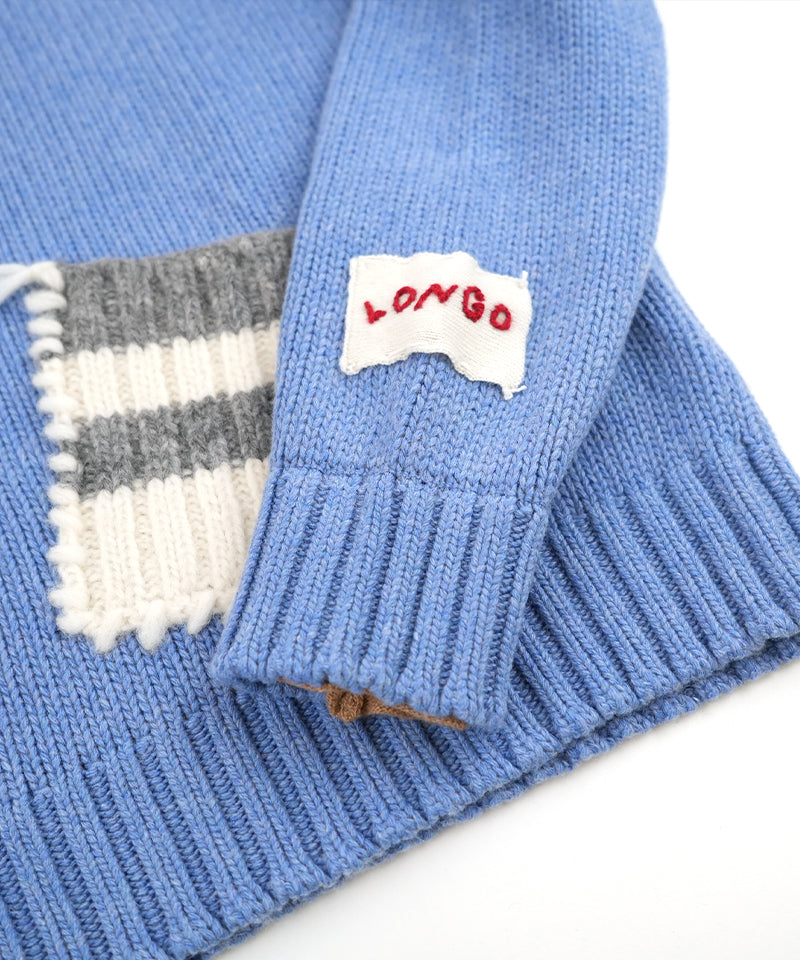 【LONGO】Crew neck Sweater with Pocket (Women’s) / Blue