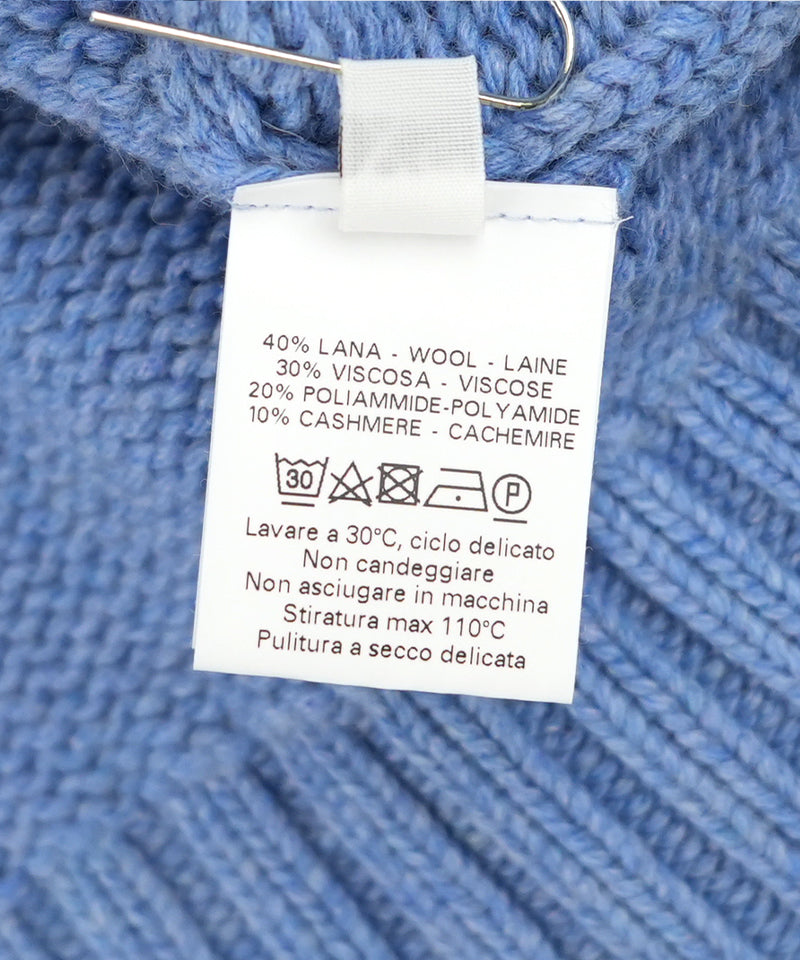 【LONGO】Crew neck Sweater with Pocket (Women’s) / Blue