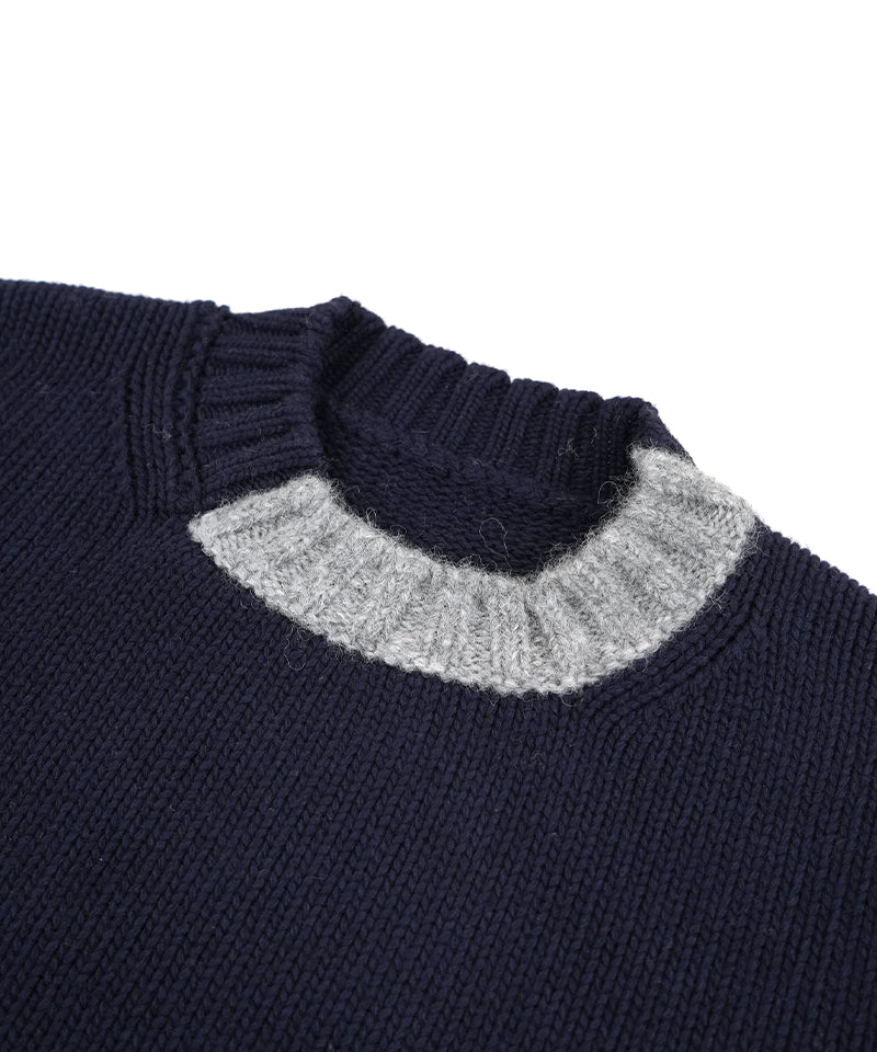 【LONGO】Crew neck Sweater with Pocket (Women’s) / Black