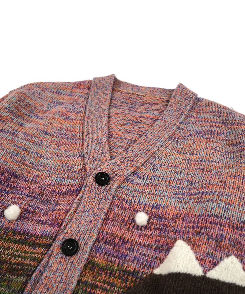 【LONGO】Snowman Knit V-Neck Cardigan