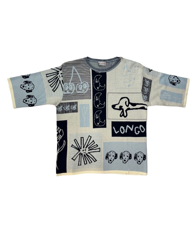 【LONGO】Man's Jacquard Knitted T-Shirt style Sweater